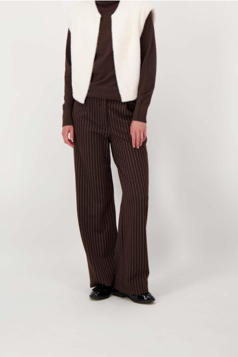 Zusss krijtstreep broek met bandplooi
